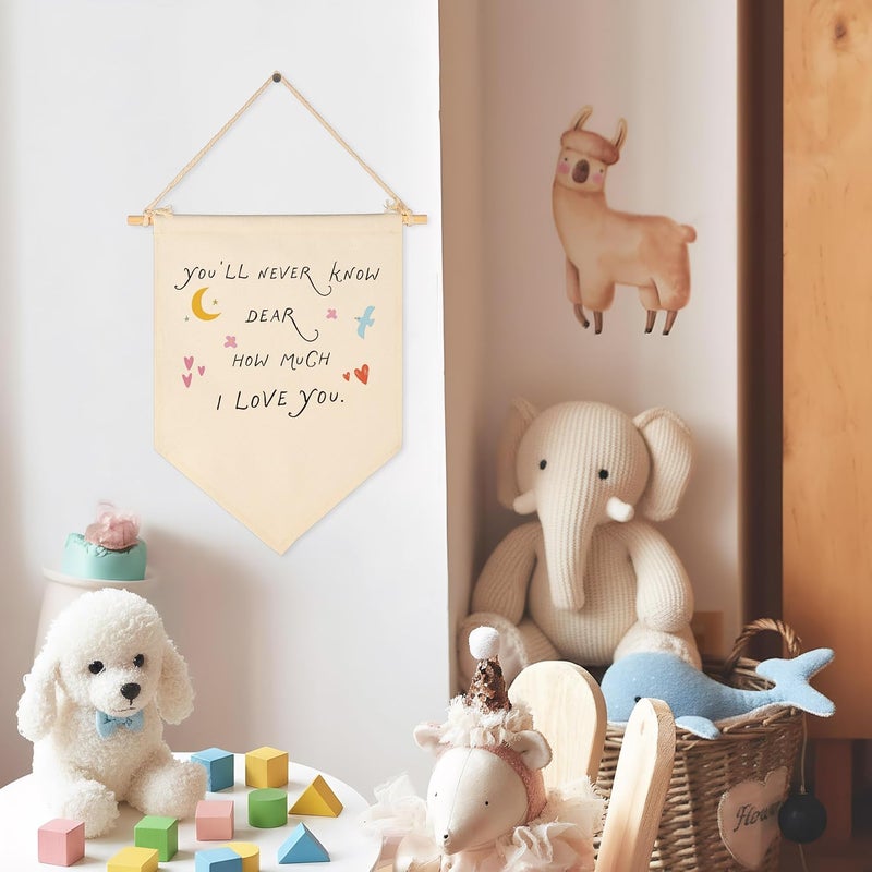 Sioial Nursery Playroom Reading Room Bedroom Door Above Crib Wall Decor Gifts for Boy Girl Kids-Baby,Shower Christmas Gift-Canvas Banner Pennant Prints Poster Flag Sign Wall Art-You'll Never Know Dear - Image 4